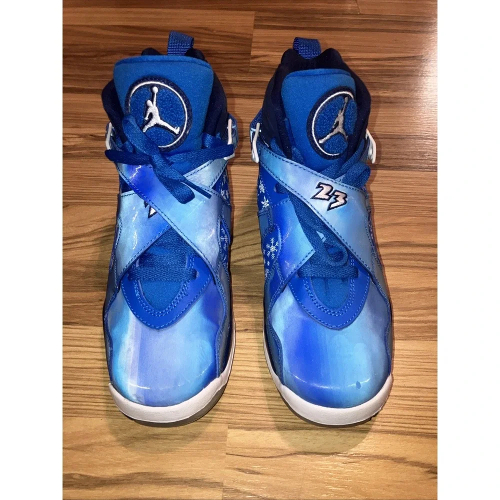 Air Jordan 8‎ Retro Snowflake GS Shoe Size 6Y Blue 305368-400 Preowned